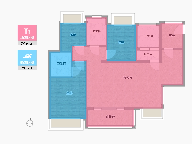 广东省-广州市-星瀚TOD-89.60-户型库-动静分区