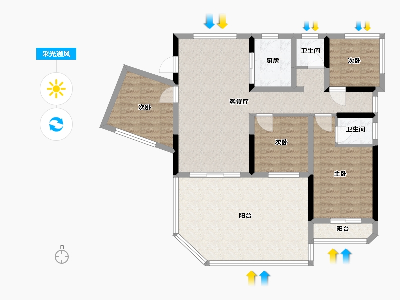 四川省-眉山市-聚亿天府锦城-96.00-户型库-采光通风