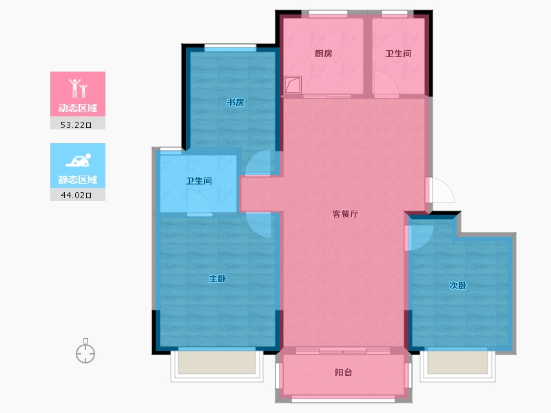 山东省-青岛市-天一镜台山-96.38-户型库-动静分区