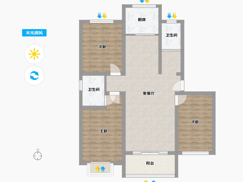 河南省-濮阳市-东湖花畔-114.00-户型库-采光通风