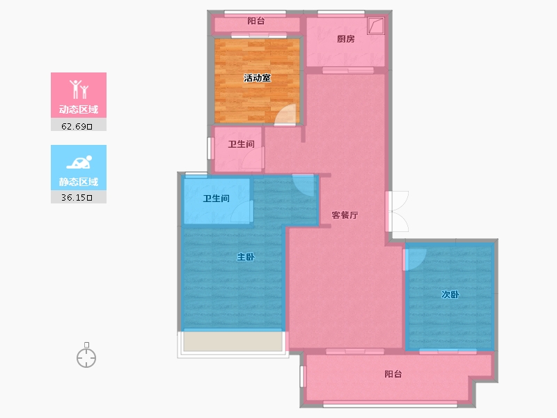 浙江省-温州市-云璟苑-99.00-户型库-动静分区