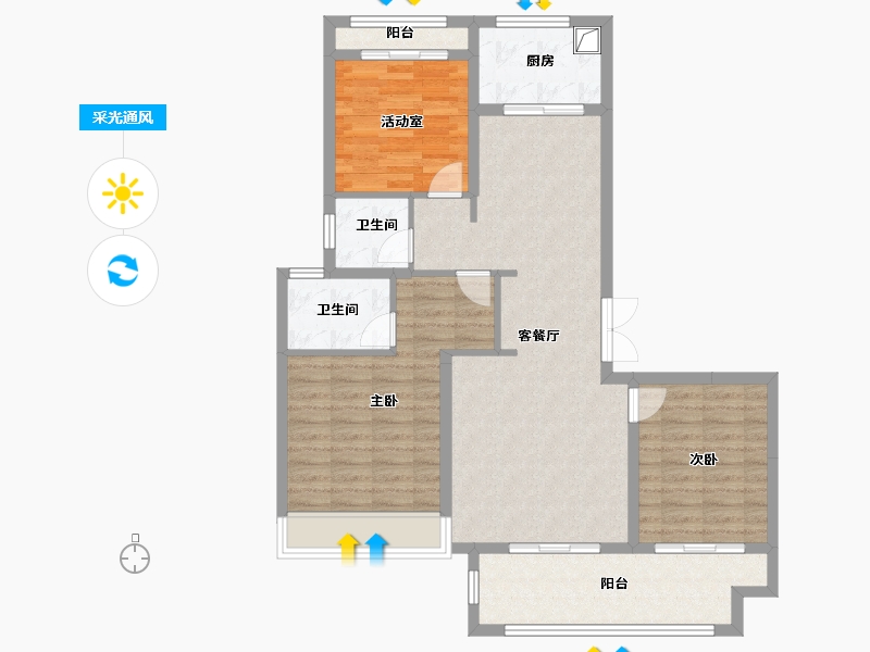 浙江省-温州市-云璟苑-99.00-户型库-采光通风