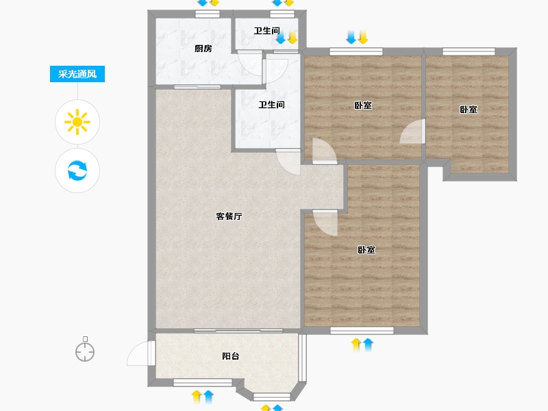 广东省-广州市-外贸小区-103.48-户型库-采光通风