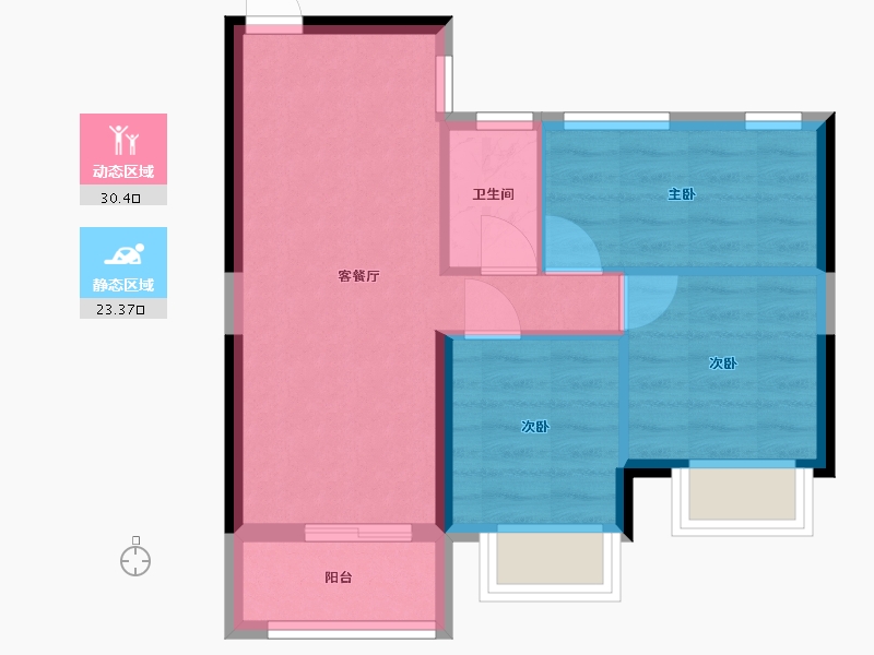 福建省-福州市-青洲新苑-68.90-户型库-动静分区