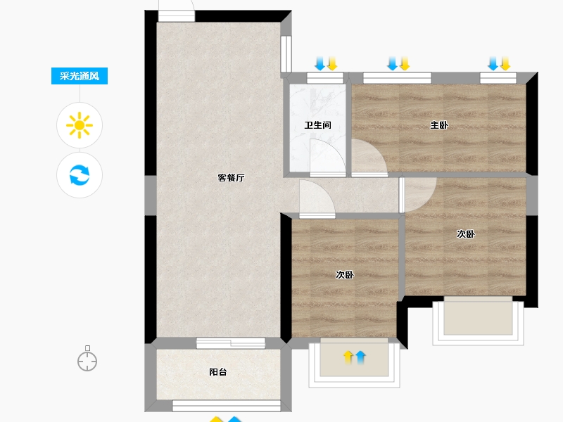 福建省-福州市-青洲新苑-68.90-户型库-采光通风