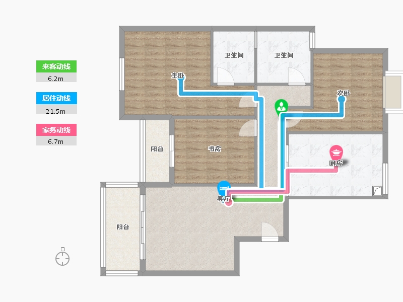 福建省-莆田市-塘北社区一期-106.08-户型库-动静线