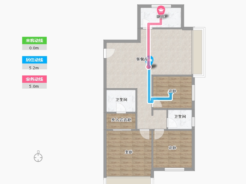 吉林省-长春市-阳光美湖天地-90.00-户型库-动静线