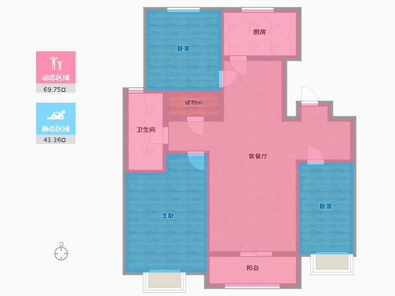 天津-天津市-宏苑-101.60-户型库-动静分区