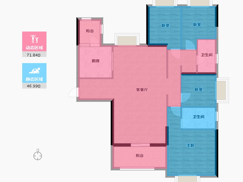 贵州省-六盘水市-盘州恒大中央公园-107.00-户型库-动静分区