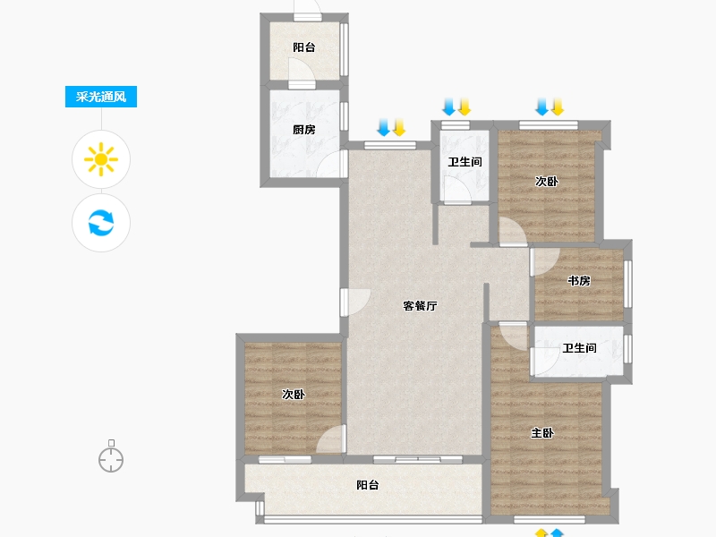 福建省-莆田市-皇庭美域-97.07-户型库-采光通风