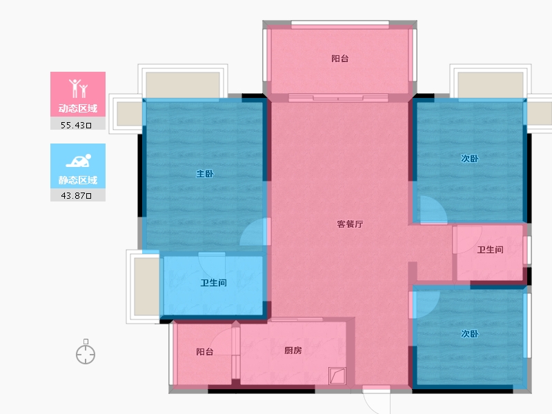 四川省-宜宾市-筠连时代181-88.80-户型库-动静分区