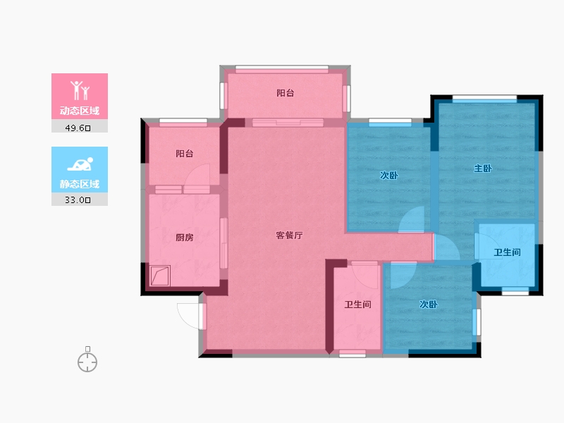 四川省-成都市-滨江玺樾-72.84-户型库-动静分区