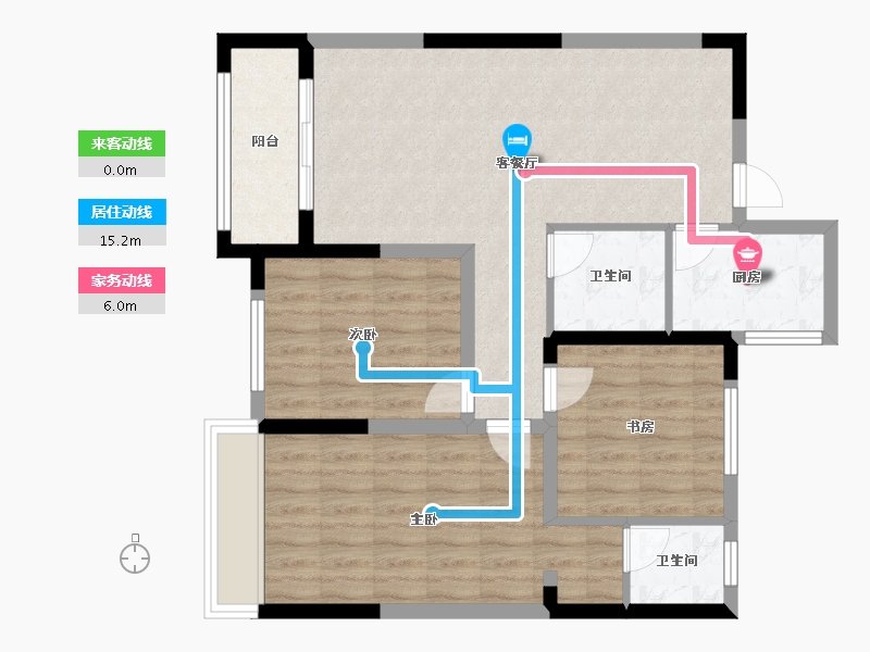 陕西省-商洛市-天润佳苑-96.23-户型库-动静线