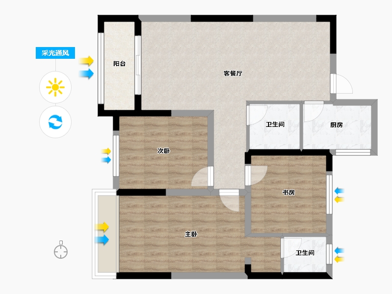 陕西省-商洛市-天润佳苑-96.23-户型库-采光通风