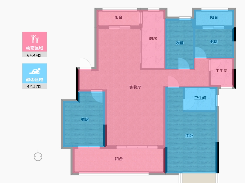 江西省-赣州市-书香华府-105.00-户型库-动静分区