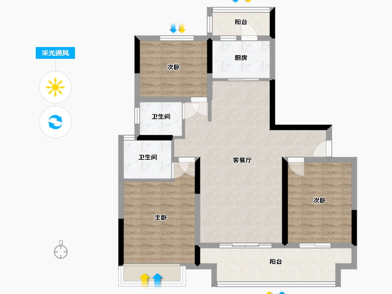 河南省-郑州市-大发融悦四季-100.33-户型库-采光通风