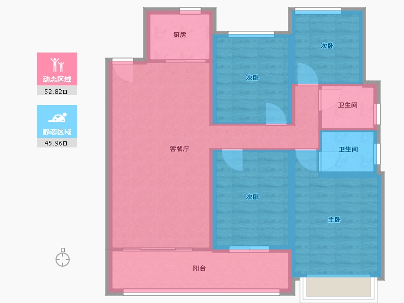 山东省-潍坊市-万华悦府-113.60-户型库-动静分区