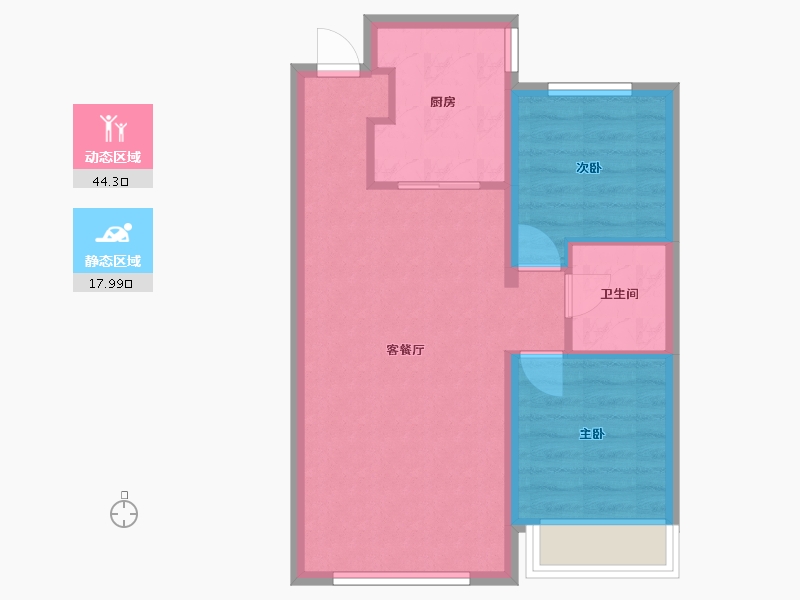 黑龙江省-齐齐哈尔市-华玉府-71.99-户型库-动静分区