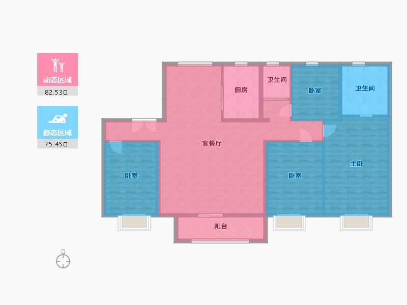 山东省-潍坊市-碧桂园御珑府-144.00-户型库-动静分区