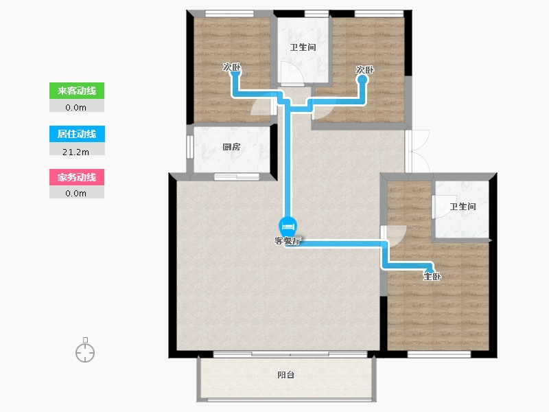 黑龙江省-大庆市-春风十里-115.20-户型库-动静线