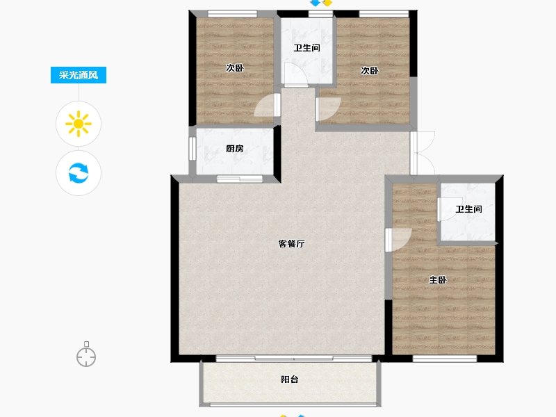 黑龙江省-大庆市-春风十里-115.20-户型库-采光通风