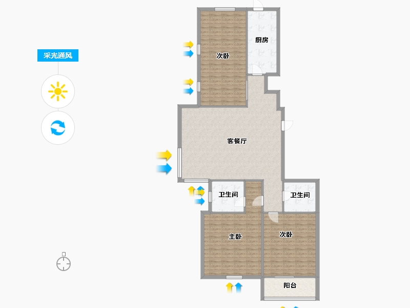 河北省-石家庄市-天山熙湖一期小区-150.00-户型库-采光通风