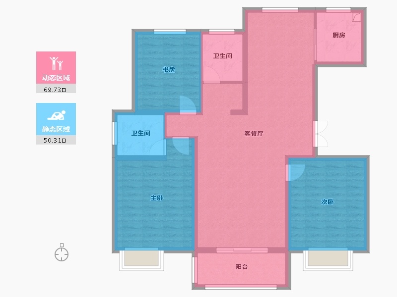 江苏省-苏州市-永盛小区-108.00-户型库-动静分区