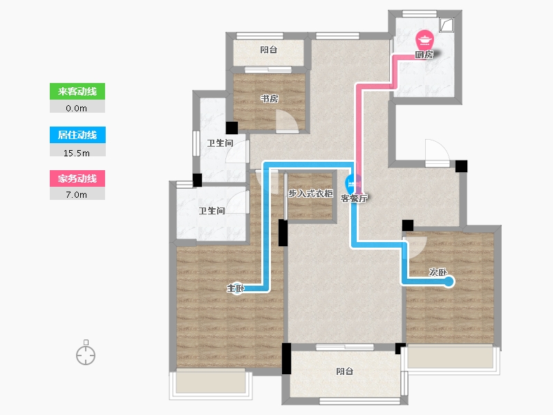 浙江省-宁波市-翰林园南区-100.00-户型库-动静线