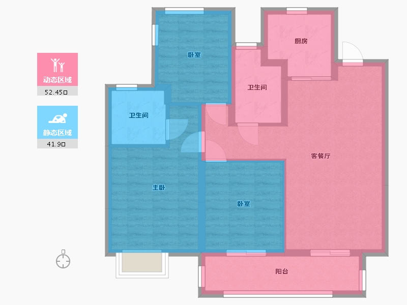 安徽省-合肥市-龙湖文德璟宸天著-84.00-户型库-动静分区