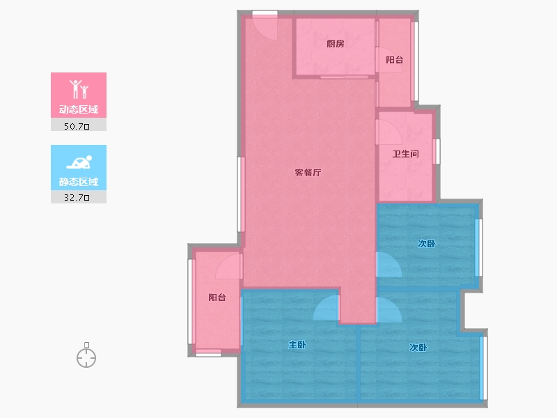 广东省-佛山市-尚观嘉园-71.64-户型库-动静分区