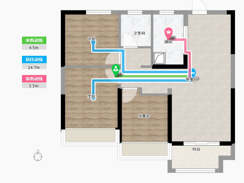 河南省-郑州市-万科大都会五期-70.12-户型库-动静线