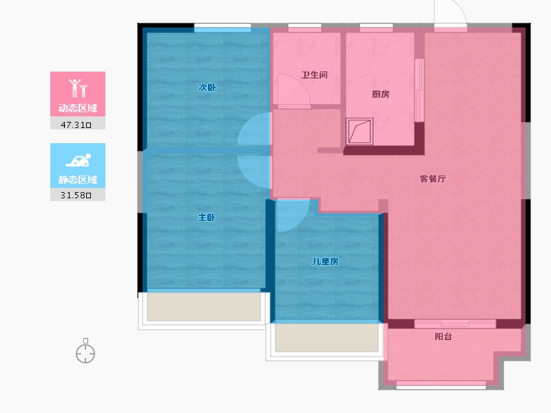 河南省-郑州市-万科大都会五期-70.12-户型库-动静分区