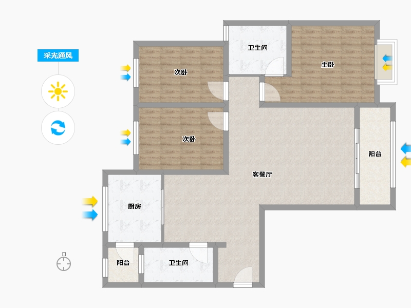 河南省-郑州市-杨君刘小区-117.00-户型库-采光通风