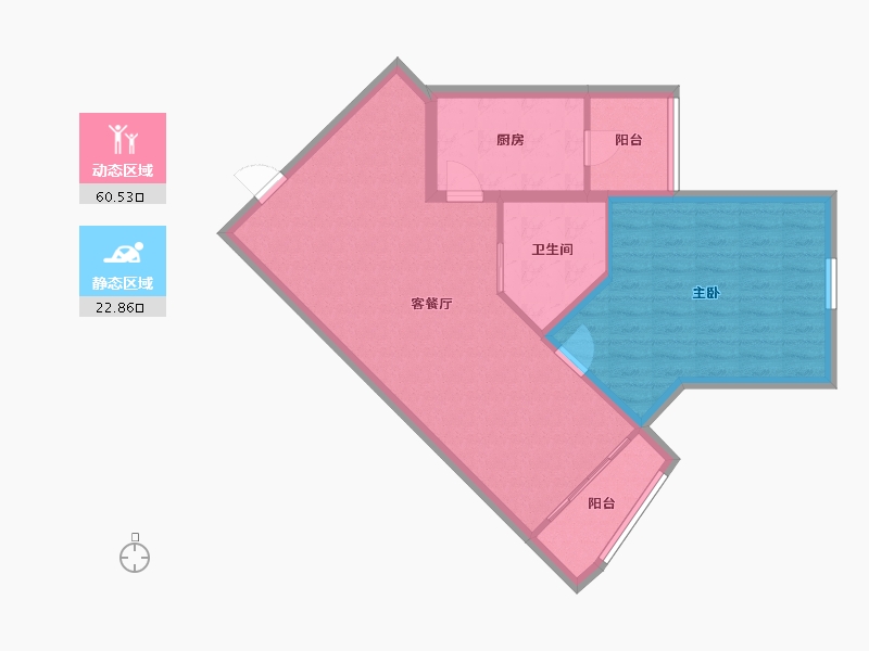 上海-上海市-碧云钻石酒店公寓2期-75.20-户型库-动静分区