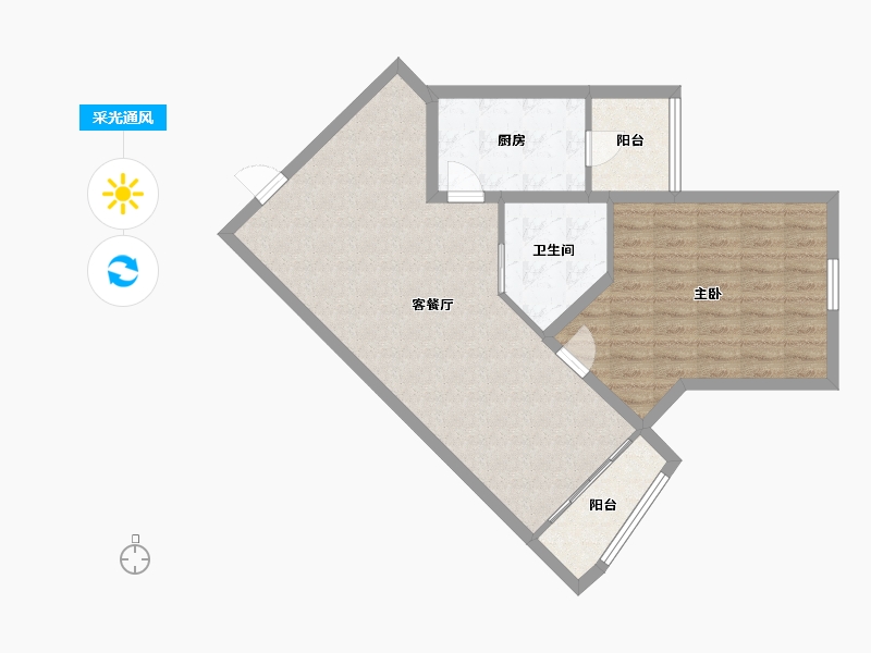 上海-上海市-碧云钻石酒店公寓2期-75.20-户型库-采光通风