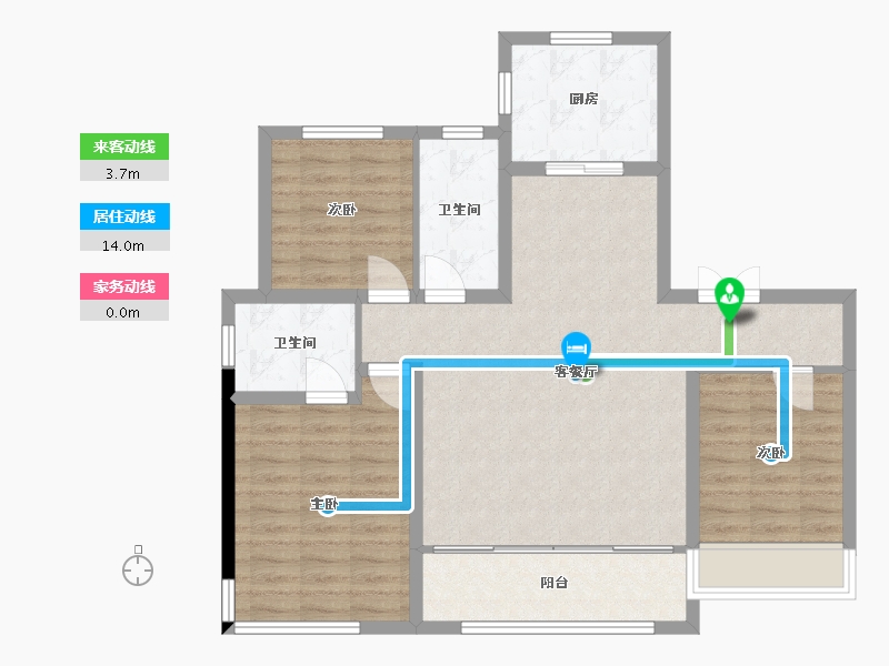 山东省-淄博市-金鼎盛湖壹号-107.73-户型库-动静线