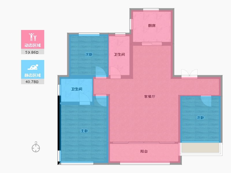 山东省-淄博市-金鼎盛湖壹号-107.73-户型库-动静分区