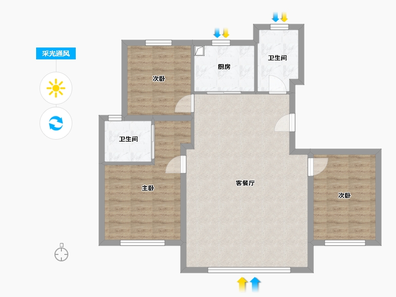 内蒙古自治区-通辽市-澜悦一品-101.60-户型库-采光通风