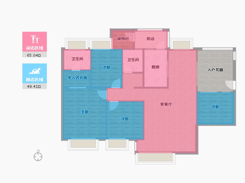 广东省-深圳市-中信海阔天空雅居-105.01-户型库-动静分区