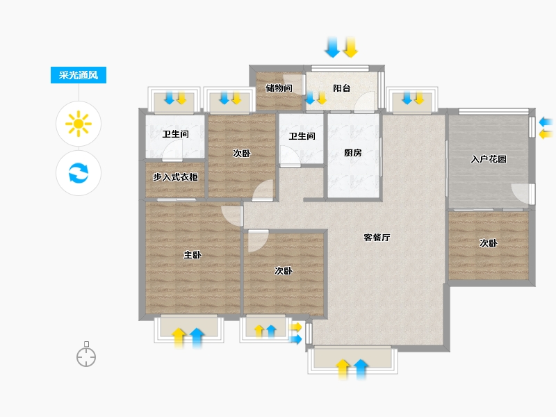 广东省-深圳市-中信海阔天空雅居-105.01-户型库-采光通风