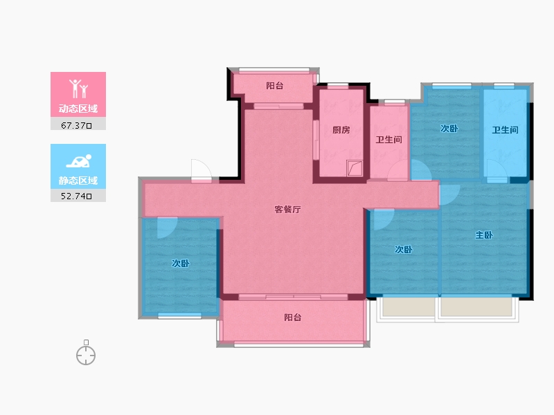 云南省-昆明市-碧桂园-116.00-户型库-动静分区