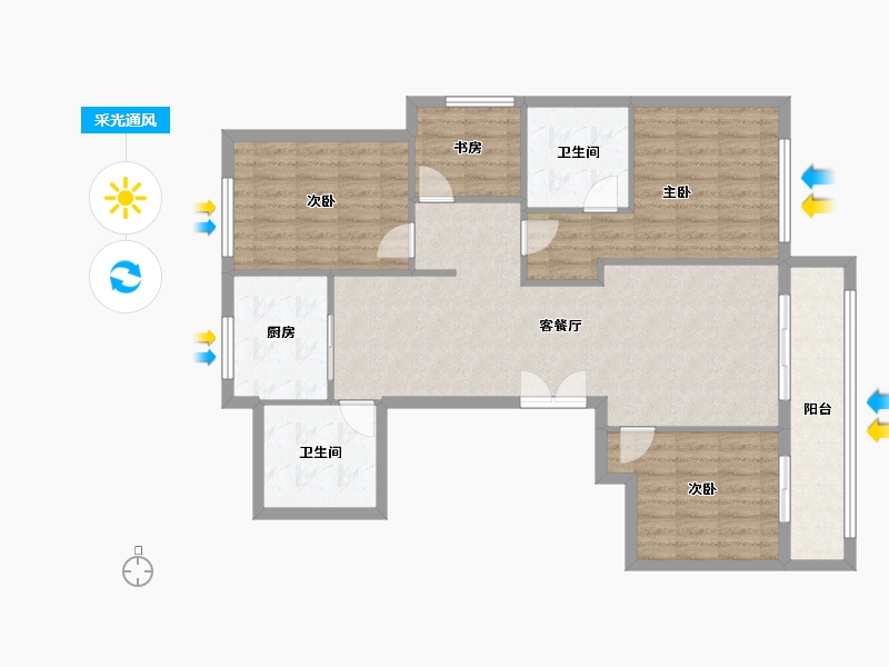 浙江省-绍兴市-芯馨雅园-114.31-户型库-采光通风