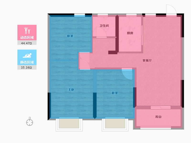 江苏省-扬州市-东方上城-77.50-户型库-动静分区