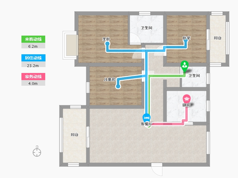 河南省-南阳市-郦都国际小区-111.04-户型库-动静线