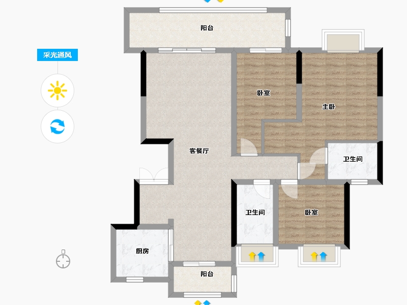 四川省-资阳市-蜀鑫江语城-105.00-户型库-采光通风