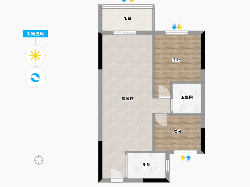 福建省-福州市-大东海中央府-58.50-户型库-采光通风