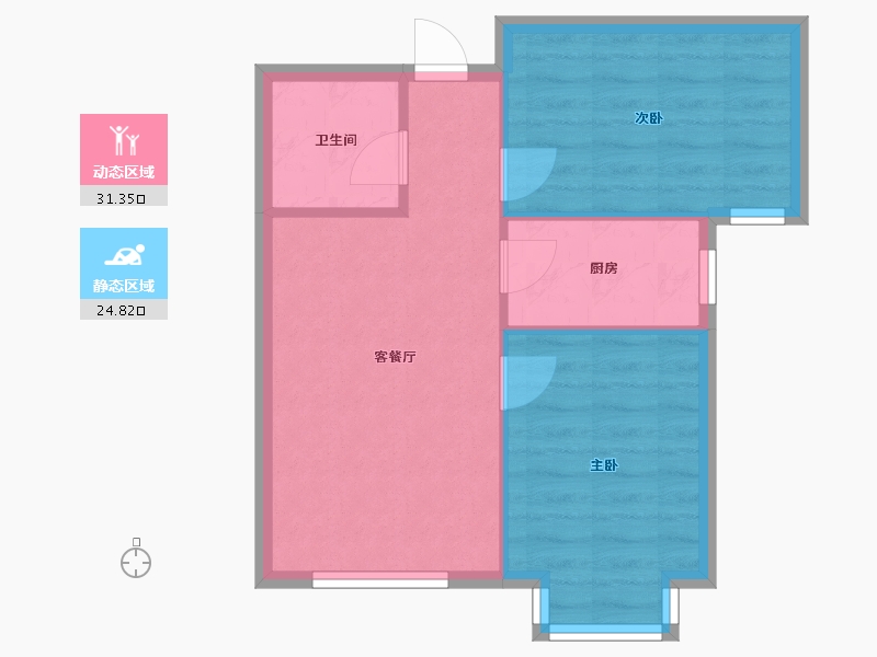 内蒙古自治区-包头市-北梁新区西一区-东区-52.16-户型库-动静分区