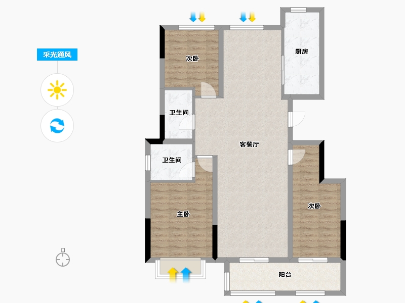 河南省-周口市-绿城明月江南-132.26-户型库-采光通风