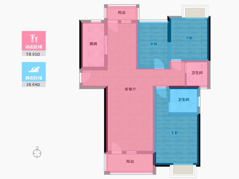 湖北省-武汉市-东湖风光-93.60-户型库-动静分区