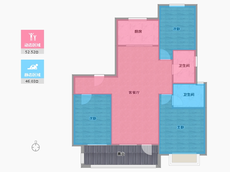 山东省-潍坊市-中南保利樾府-100.91-户型库-动静分区